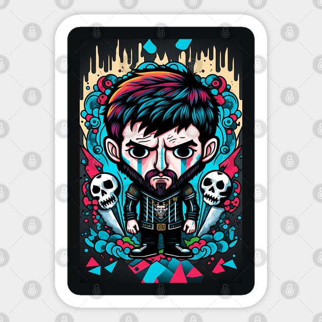 Messi chibi style Sticker by vintage-corner